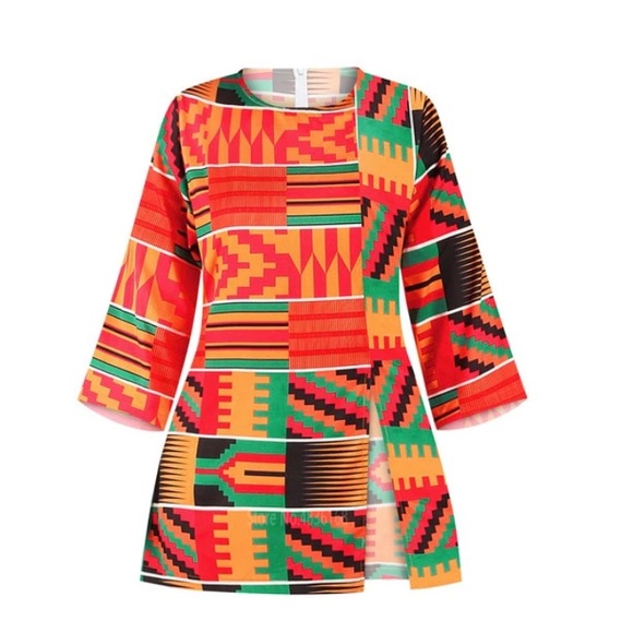 African Women Clothes Dashiki Top Traditional Print Clothing Size Large - Picture 1 of 10